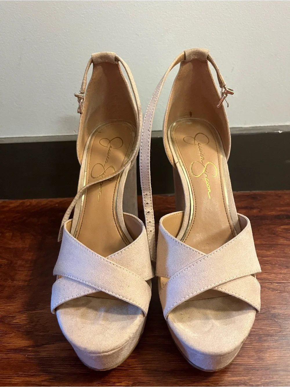 Jessica Simpson Cream Platform Sandals